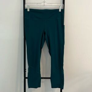 Lululemon Athletica Pace Rival Crop Full On Luxtreme Emerald Leggings Crop Green